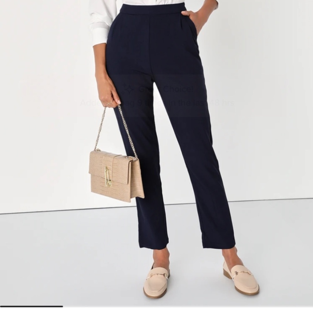 Navy high wasted trouser pants- LuLus size M